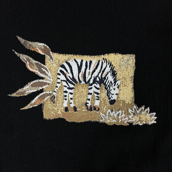 Vintage 90s Safari Print Maxi Dress M | Boho African Animal Zebra Giraffe Rayon - Picture 5 of 13